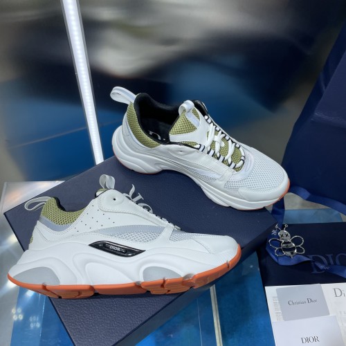 Dior Mens Shoes Sneakers Luxury Brand Breathable Design B22 SNEAKER Mesh with Smooth Calfskin with Original Box 3SN231YXX_H861