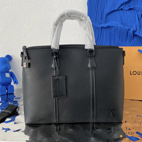 Louis Vuitton Mens Shoulder Bags Handbags Luxury Brand Fashion LOCK IT TOTE M59158 Black Grained calf leather