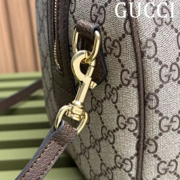 Gucci Mens Womens Bags Handbags Keepall Design Luxury Brand Ophidia medium top handle bag in beige and ebony canvas 772065 96IWG 8745 without Original Box