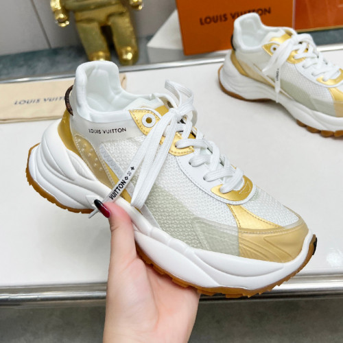 Louis Vuitton Womens Shoes Sneakers Lace-Up Luxury Brand Fashion LV Run 55 Sneaker with Original Box 1ACGOQ  