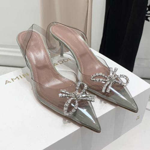 Amina Muaddi Womens Shoes Sandals Slippers Luxury Brand Fashion Pumps for Women with Original Box 9cm Heel