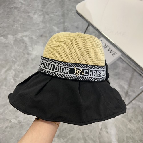 Dior Womens Bucket Hat Straw Hat Luxury Brand Design Dior Cap with Original Box  