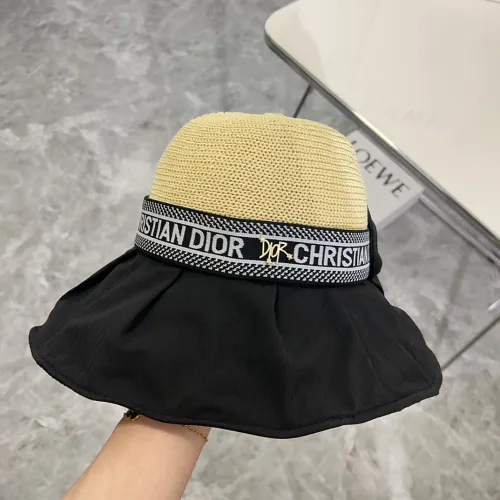 Dior Womens Bucket Hat Straw Hat Luxury Brand Design Dior Cap with Original Box  