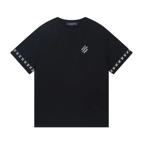 Louis Vuitton Luxury Brand Men Womens Short Sleeve T-Shirt Short-Sleeved Cotton Crewneck   