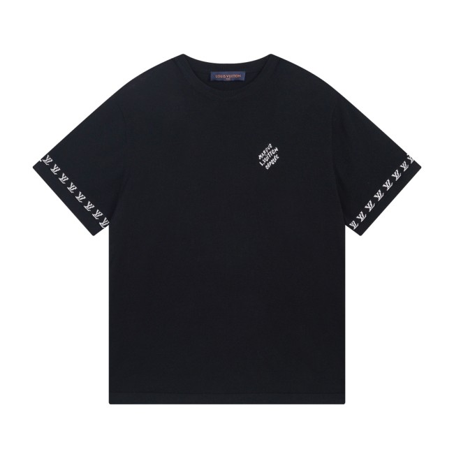Louis Vuitton Luxury Brand Men Womens Short Sleeve T-Shirt Short-Sleeved Cotton Crewneck   