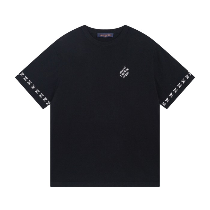 Louis Vuitton Luxury Brand Men Womens Short Sleeve T-Shirt Short-Sleeved Cotton Crewneck   