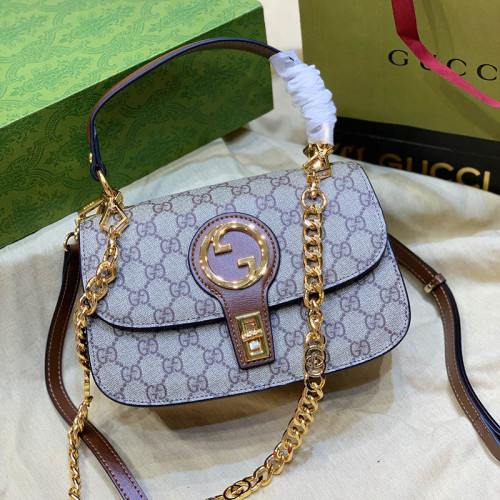 Gucci Womens Bags Shoulder Messenger Bag Luxury Brand Gucci Blondie top-handle bag in leather with Original Box  