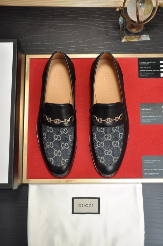 Gucci Mens Shoes Leather Design Luxury Brand Business Dress Shoes for Men with Original Box