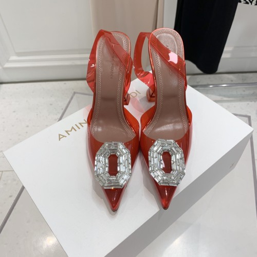 Amina Muaddi Womens Shoes Sandals Slippers Luxury Brand Fashion Pumps for Women with Original Box 9cm Heel