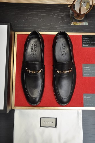 Gucci Mens Shoes Leather Design Luxury Brand Business Dress Shoes for Men with Original Box