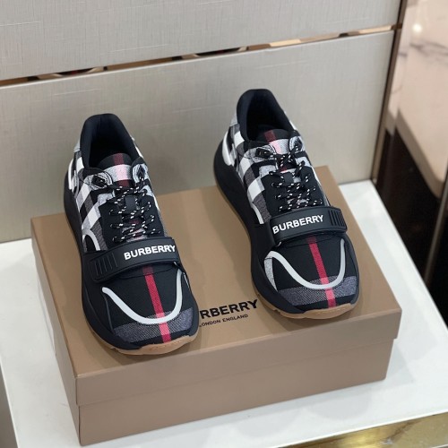 Burberry Men Shoes Fashion Sneakers Luxury Brand Vintage Cotton Sneaker with Original Box