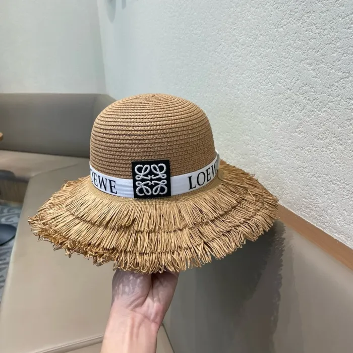 Loewe Womens Bucket Hat Straw Hat Luxury Brand Design Loewe Hats with Original Box  