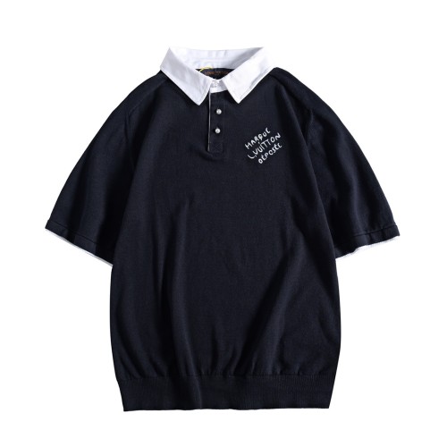 Louis Vuitton Luxury Brand Men Womens Short Sleeve T-Shirt Embroidered Short-Sleeved Cotton Blend Polo Shirt 1AFQQJ   