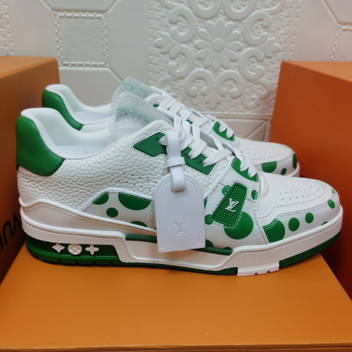 Louis Vuitton Mens Shoes Fashion Sneakers Design Luxury Brand LV TRAINER SNEAKER Mix of materials with Original Box 1A9JI9