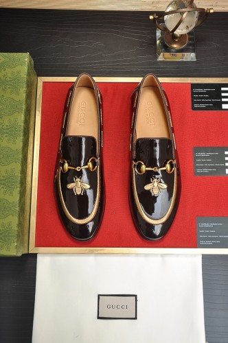 Gucci Mens Shoes Leather Design Luxury Brand Business Dress Shoes for Men with Original Box