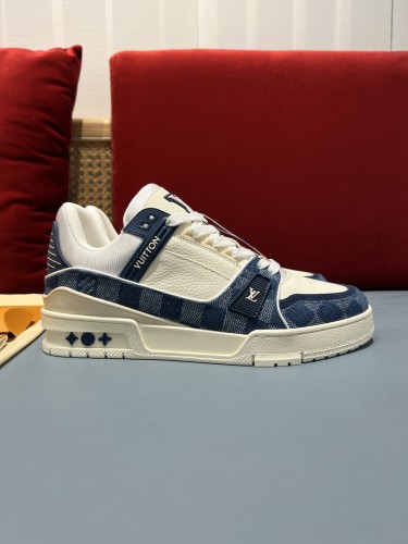 Louis Vuitton Mens Shoes Fashion Sneakers Design Luxury Brand LV TRAINER SNEAKER 1ABLVV Mix of materials with Original Box 1ABLUR  