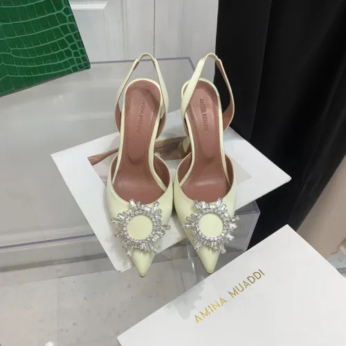 Amina Muaddi Womens Shoes Sandals Slippers Luxury Brand Fashion Pumps for Women with Original Box 9cm Heel