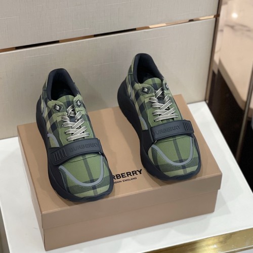 Burberry Men Shoes Fashion Sneakers Luxury Brand Vintage Cotton Sneaker with Original Box