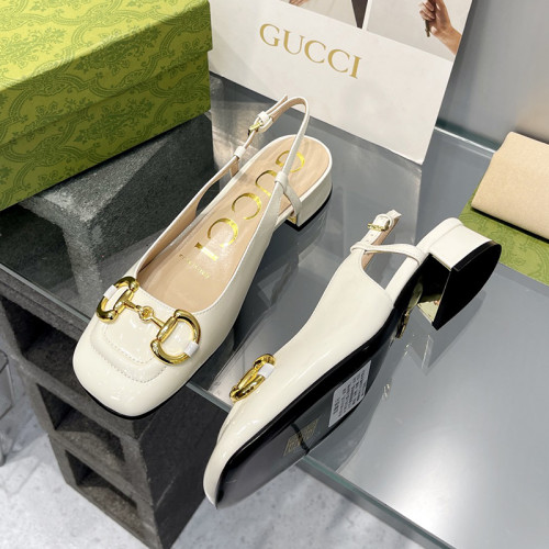 Gucci Womens Shoes Pumps Luxury Brand Women's Low-Heel Pump With Horsebit In Leather 2.5cm Heel with Original Box 694855 BNC00 5815