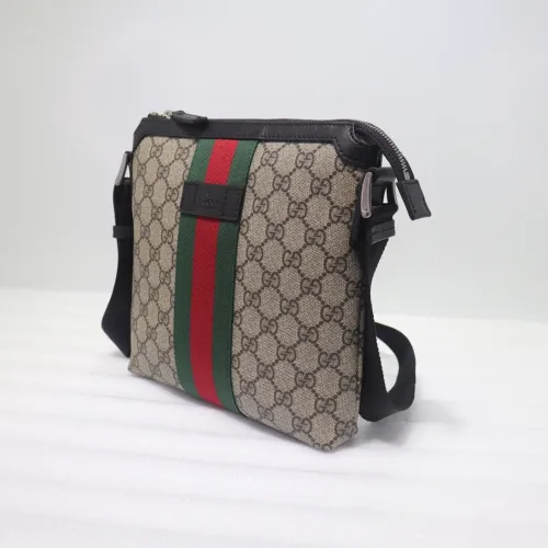 Gucci Mens Bags Shoulder Bag Design Luxury Brand SMALL MESSENGER BAG WITH WEB 471454 KHNGN 9692 with Original Box   