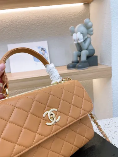 Chanel Womens Shoulder Bags Luxury Brand with Original Box Small Flap Bag With Top Handle Lambskin & Gold-Tone Metal