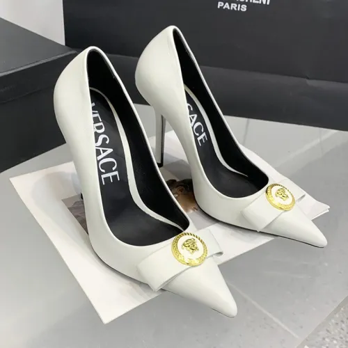 Versace Brand Womens Sandals Shoes Pumps Leather Big Size LA MEDUSA LEATHER PUMPS with 6cm High Platform and 10cm Heel Design