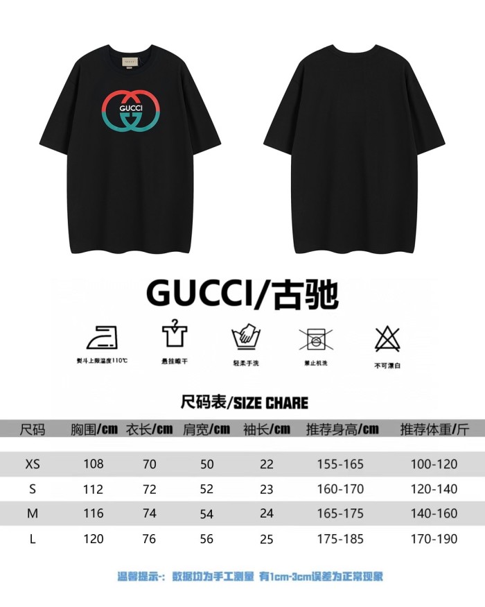 Gucci Luxury Brand Women Mens Short Sleeve T-Shirt COTTON JERSEY PRINTED T-SHIRT 771758 XJF68 2293   