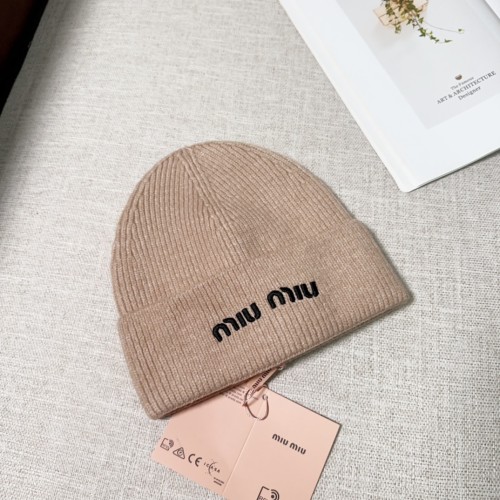 Miumiu Womens Cap Knit Hat Luxury Brand with Original Box  
