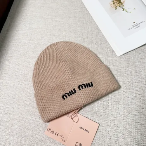 Miumiu Womens Cap Knit Hat Luxury Brand with Original Box  