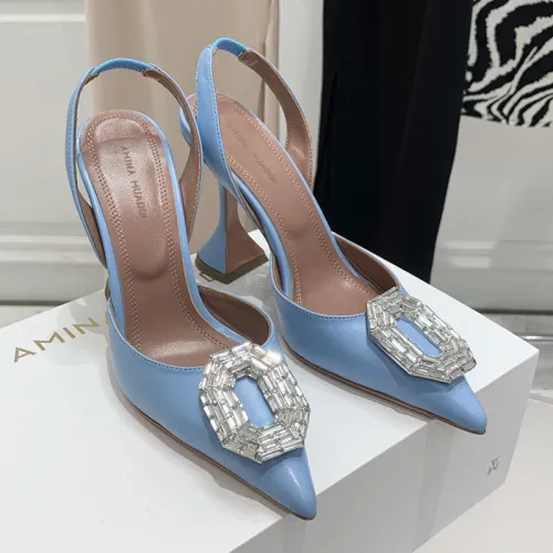 Amina Muaddi Womens Shoes Sandals Slippers Luxury Brand Fashion Pumps for Women with Original Box 9cm Heel