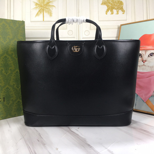Gucci Womens Bags Shoulder Handbags Luxury Brand Ophidia medium tote bag in black leather  