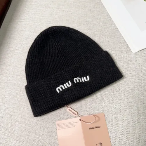 Miumiu Womens Cap Knit Hat Luxury Brand with Original Box  