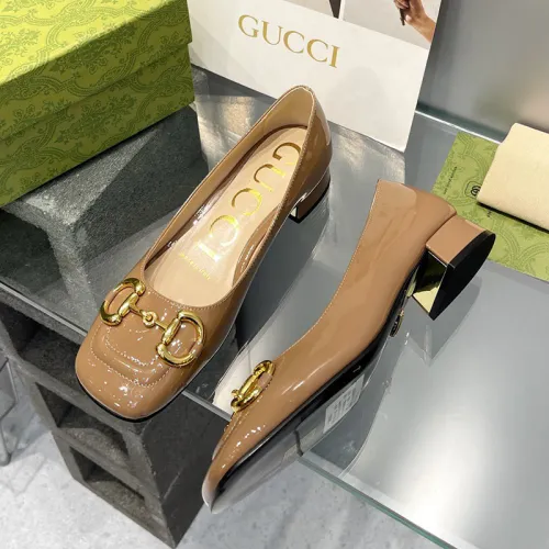 Gucci Womens Shoes Pumps Luxury Brand Women's Low-Heel Pump With Horsebit In Leather 2.5cm Heel with Original Box 694855 BNC00 5815
