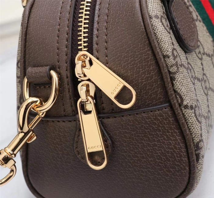 Gucci Womens Bags Shoulder HandBags Luxury Brand Gucci Ophidia mini GG top handle bag with Interlocking G with Original Box 724606 9C2SG 8746