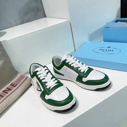 Prada Mens Shoes Casual Luxury Brand Breathable Sneakers with Original Box Downtown leather sneakers 2EE364_3LKG_F098Z Whatsapp 