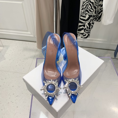 Amina Muaddi Womens Shoes Sandals Slippers Luxury Brand Fashion Pumps for Women with Original Box 9cm Heel
