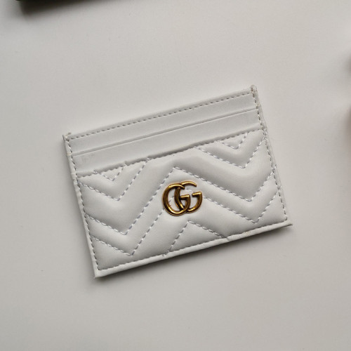 Gucci Womens Bag Wallets Card Holder Luxury Brand Black Leather GG Marmont Card Case with Original Box