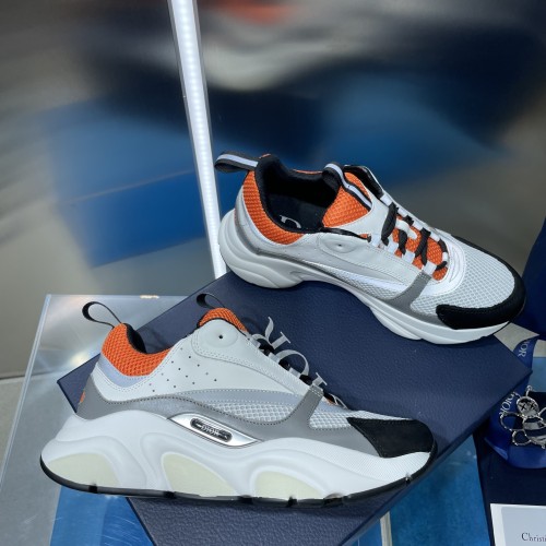 Dior Mens Shoes Sneakers Luxury Brand Breathable Design B22 SNEAKER Mesh with Smooth Calfskin with Original Box 3SN231YXX_H861