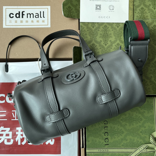 Gucci Womens Bags Crossbody Shoulder Messenger Bags Luxury Brand Small duffle bag with tonal Double G in leather  