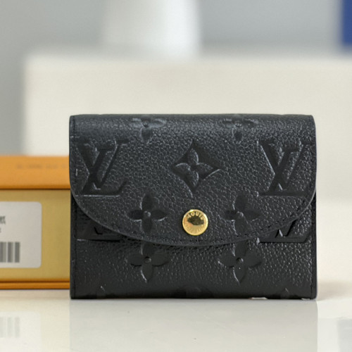 Louis Vuitton Mens Womens Wallets Purse Luxury Brand Rosalie Coin Purse with Original Box M81455 Black Monogram Empreinte embossed supple grained cowhide leather