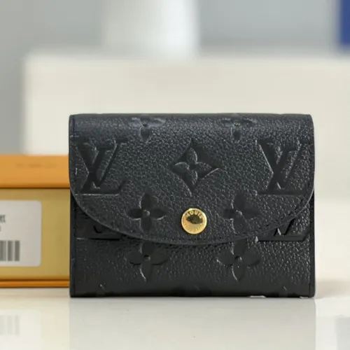 Louis Vuitton Mens Womens Wallets Purse Luxury Brand Rosalie Coin Purse with Original Box M81455 Black Monogram Empreinte embossed supple grained cowhide leather
