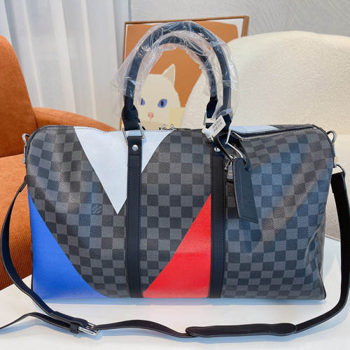 Louis Vuitton Womens and Mens Unisex Bags Luxury Brand LV Keepall Bandoulière 45 Fashion Design Travel Bag