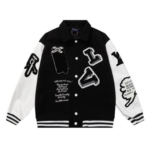 Louis Vuitton Men Womens Jackets Coat Luxury Brand Mens Jackets Varsity Blouson Top Quality   