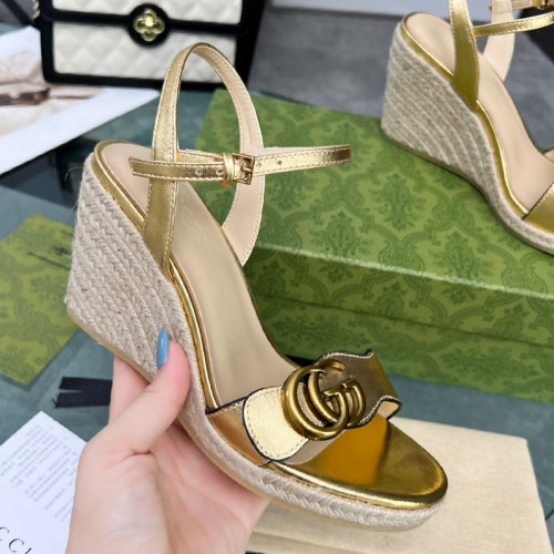 Gucci Womens Shoes Slippers Sandals Summer Design Luxury Brand 8cm Mid-Heel Sandal with Original Box Whatsapp 