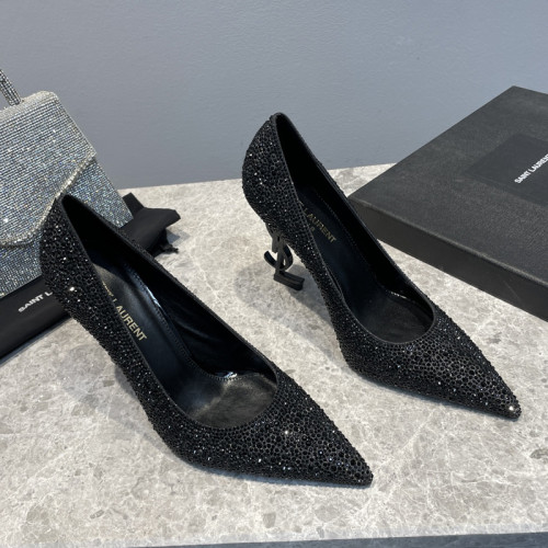 Saint Laurent YSL Womens Shoes Sandals Cassandra Monogram High Heel 10.5cm with Original Box  