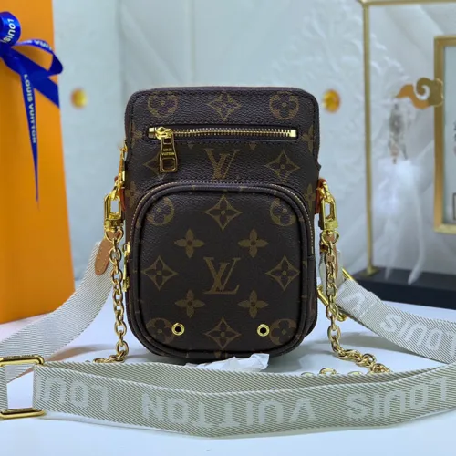 Louis Vuitton Womens Mens Bags Luxury Brand Crossbody Bags UTILITY PHONE SLEEVE M80746 Monogram coated canvas with Original Box