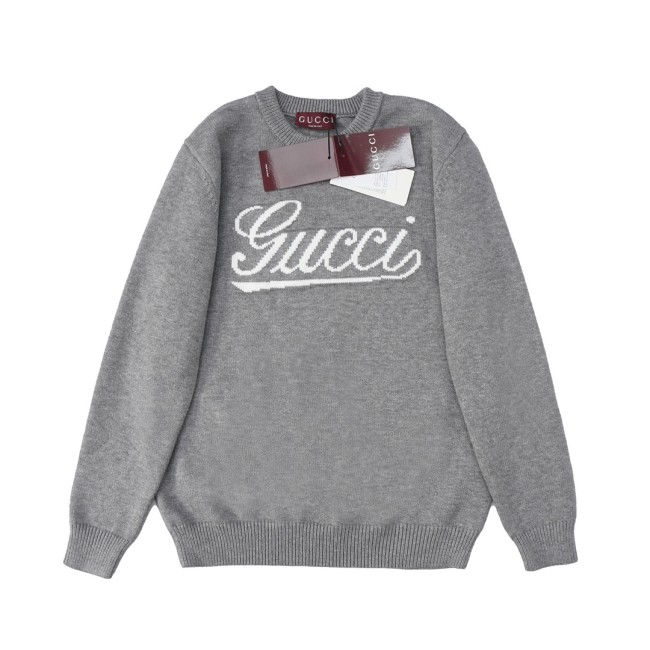 Gucci Men Womens Sweater Luxury Brand Womens Knitwear WOOL SWEATER WITH GUCCI INTARSIA 795347 XKD74 1423 Top Quality   