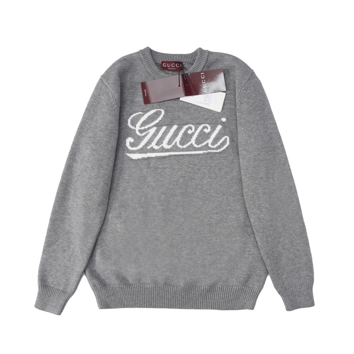 Gucci Men Womens Sweater Luxury Brand Womens Knitwear WOOL SWEATER WITH GUCCI INTARSIA 795347 XKD74 1423 Top Quality   