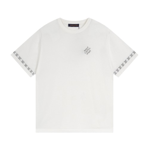 Louis Vuitton Luxury Brand Men Womens Short Sleeve T-Shirt Short-Sleeved Cotton Crewneck 1AFQSE   