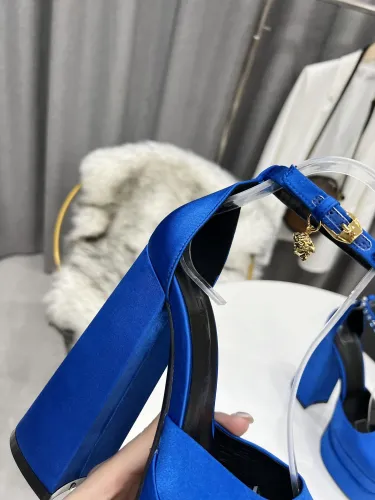 Versace Brand Womens Sandals Shoes Pumps Leather Big Size LA MEDUSA LEATHER PUMPS with 5cm High Platform and 15cm Heel Design  
